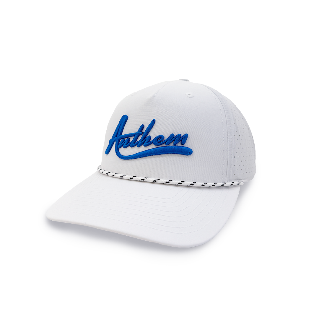 Adult Anthem Script Laser Perf Performance Rope Hat (White)