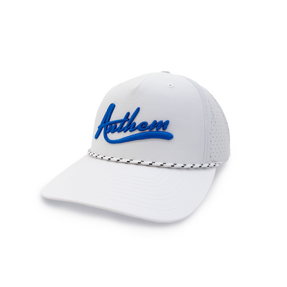Adult Anthem Script Laser Perf Performance Rope Hat (White)