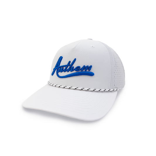 Adult Anthem Script Laser Perf Performance Rope Hat (White)
